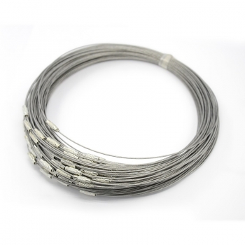 Steel Wire Necklace Cord, gray