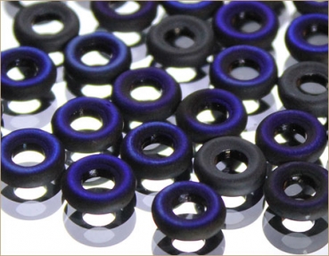 Glass rings 9 mm, JET AZURO MATTED