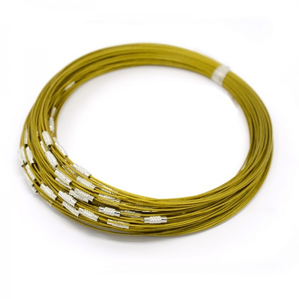 Steel Wire Necklace Cord, Gold