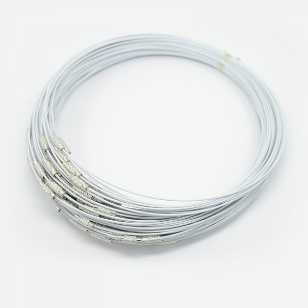 Steel Wire Necklace Cord, white