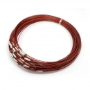 Steel Wire Necklace Cord, Dark Red