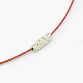 Steel Wire Necklace Cord, Dark Red