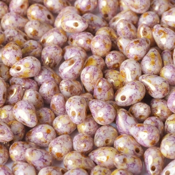 Chalk White Lila Gold Luster, 50pcs