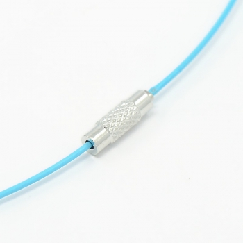 Steel Wire Necklace Cord, light blue