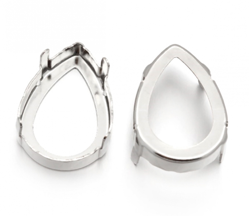 Fassung for Tropfen 18x13mm, Silber